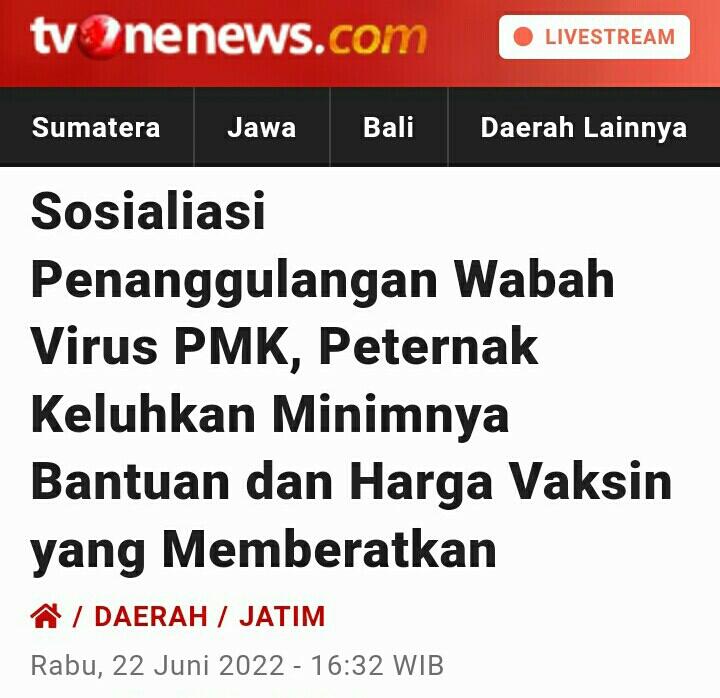Jelang Idul Adha Pemerintah Harus Pro Aktif Tangani PMK Hewan Ternak.