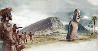 Teori: Penduduk Easter Island memindahkan patung Moai 