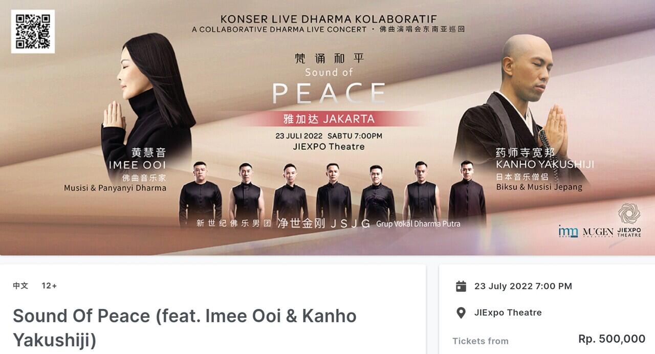 &quot;Sound of Peace&quot; Imee Ooi JIEXPO, Sabtu tgl 23 July 2022