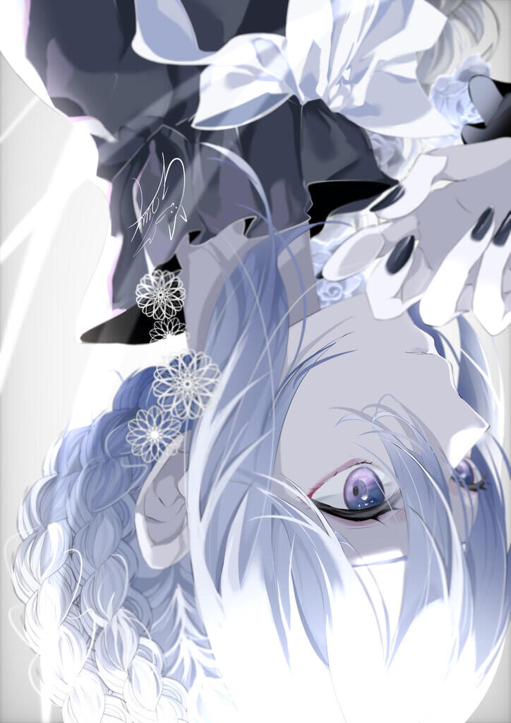7 Ilustrasi Digital Art Original Karakter Cewe Dengan Rambut Silver!