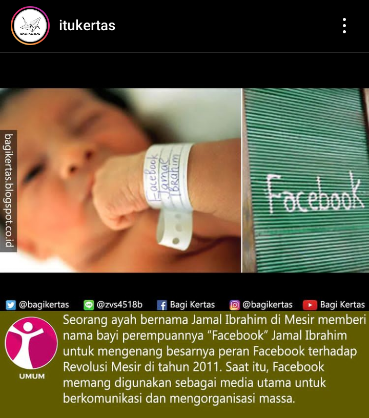 Beri Nama Anak 'Facebook' Bagaimana Menurut Gansis Nih?