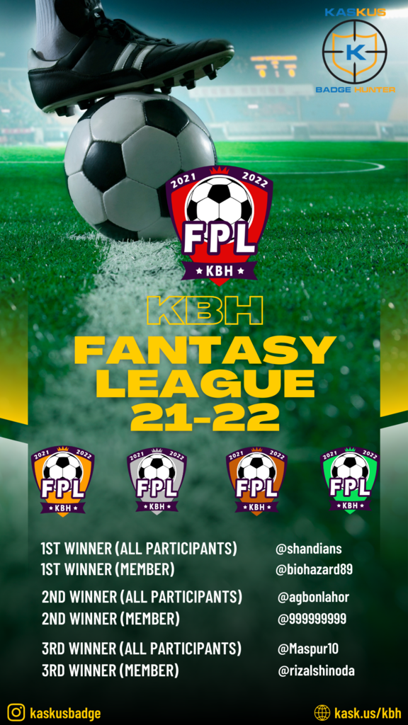 &#91;FPL&#93; KBH Fantasy League 2021-2022