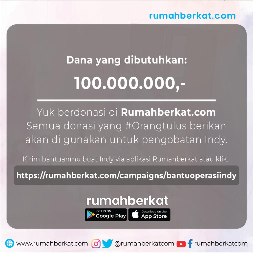 Kisah Indy Butuh Pertolongan Melawan Kanker Tulang Osteocarcoma