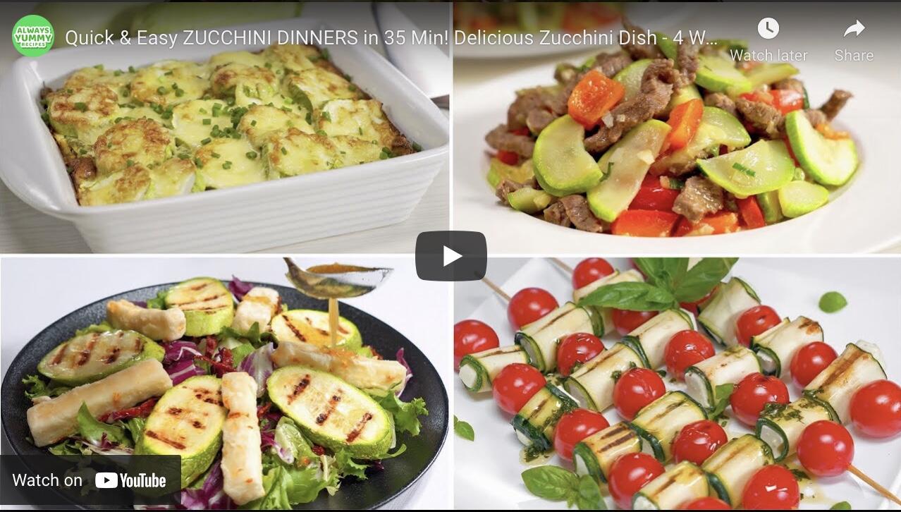 Quick &amp; Easy ZUCCHINI DINNERS in 35 Min! Delicious Zucchini Dish - 4 WAYS