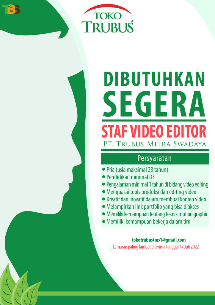 Lowongan Staf Video Editor