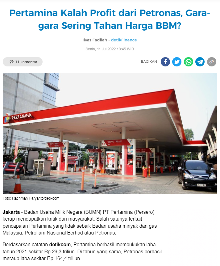 Di Malaysia: BBM Lebih Tinggi dari Pertamax Harganya Lebih Murah Dibanding Pertalite