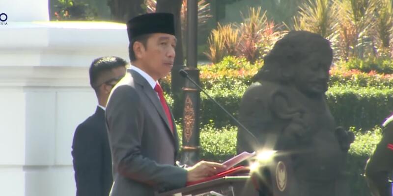 Presiden Jokowi Lantik Perwira TNI-Polri di Istana Merdeka