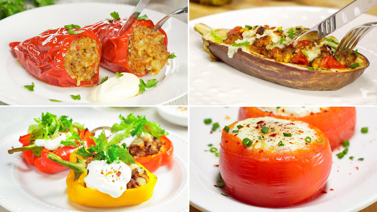 SUMMER DINNER IDEAS || Super Delicious STUFFED VEGETABLES – 4 WAYS.