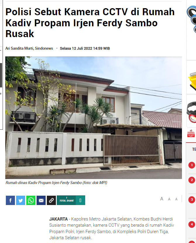 Polri Temukan CCTV yang Akan Ungkap Kasus Brigadir J Terang Benderang!