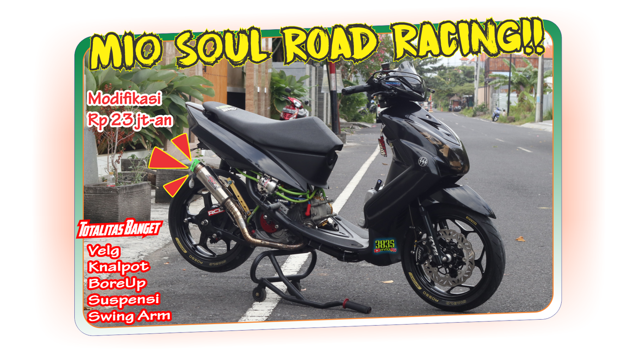 Keren! Modif Mio Soul Dengan Tema RoadRace