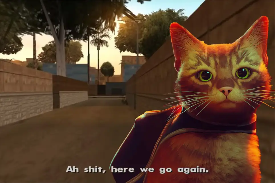 CJ di GTA San Andeas Diubah Jadi Kucing Oren di Game Stray