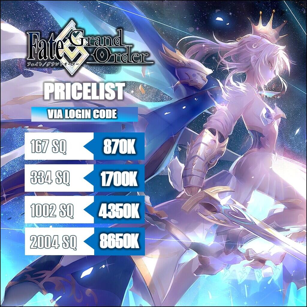 Fate Grand Order Global & JP Saint Quartz Recharge / Top UP
