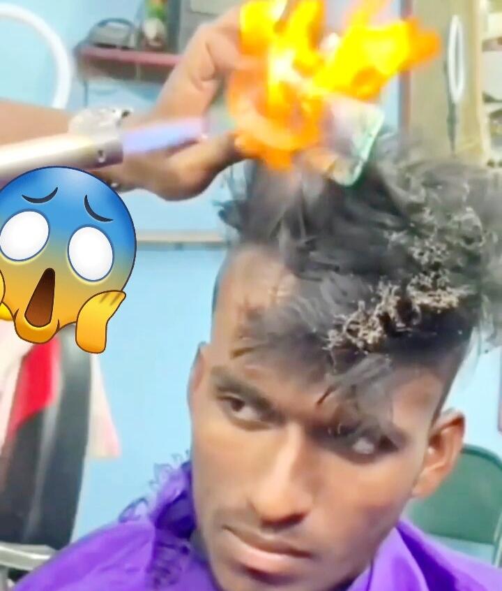 India Memang Beda, Potong Rambut pun Pakai 'Gunting Api' (Ngakak Inside)