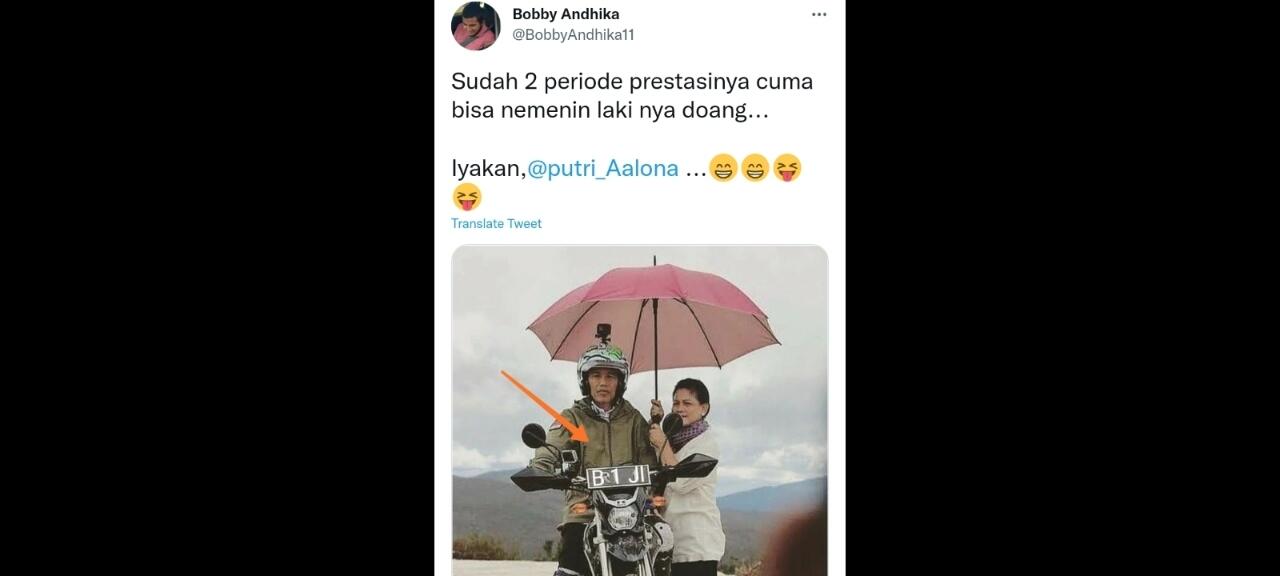 Akun Bobby Andhika Sindir Istri Jokowi: Dua Periode, Prestasinya Cuma Temani Lakinya