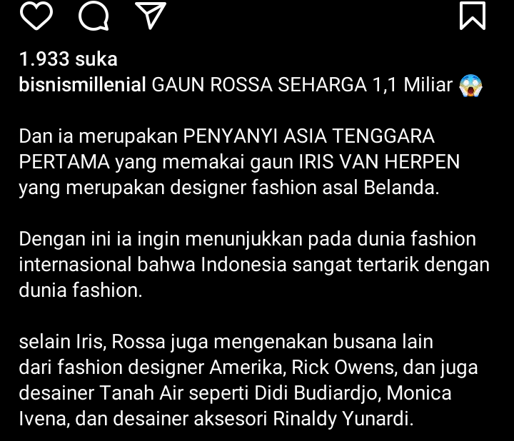 Totalitas Rosa Saat Konser Memakai Gaun Bernilai Fantastik Karya Iris Van Herpen