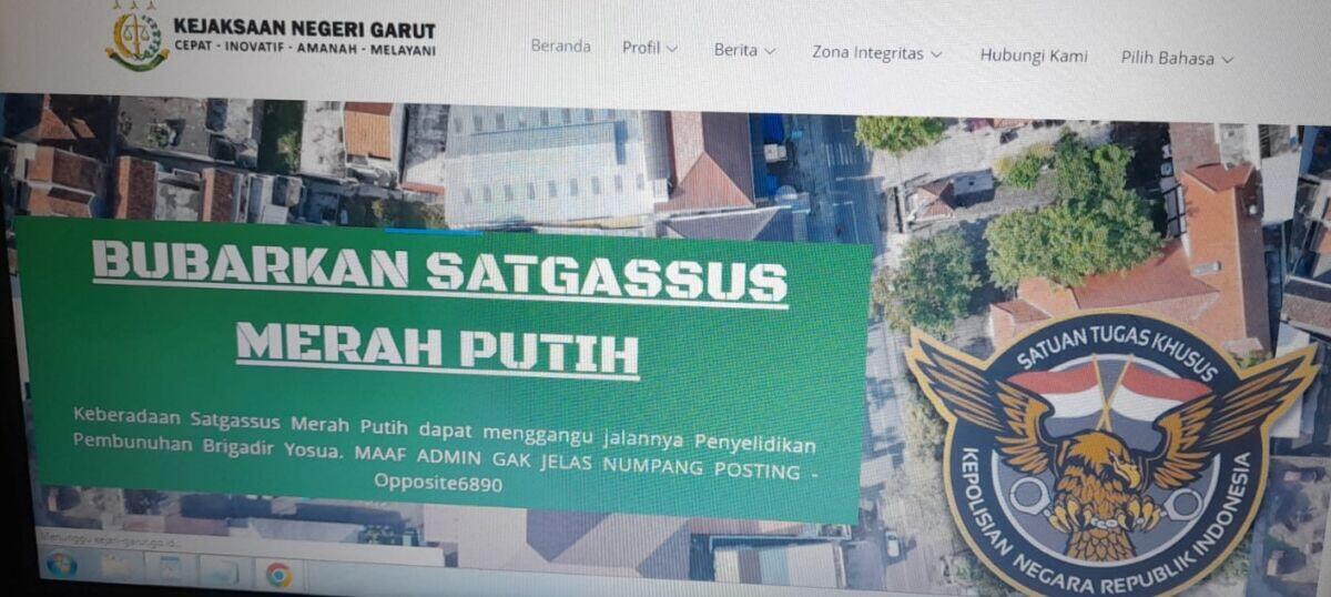 Situs Kejari Garut Diretas, Isinya Keterangan Opposite Tentang Kasus Brigadir J