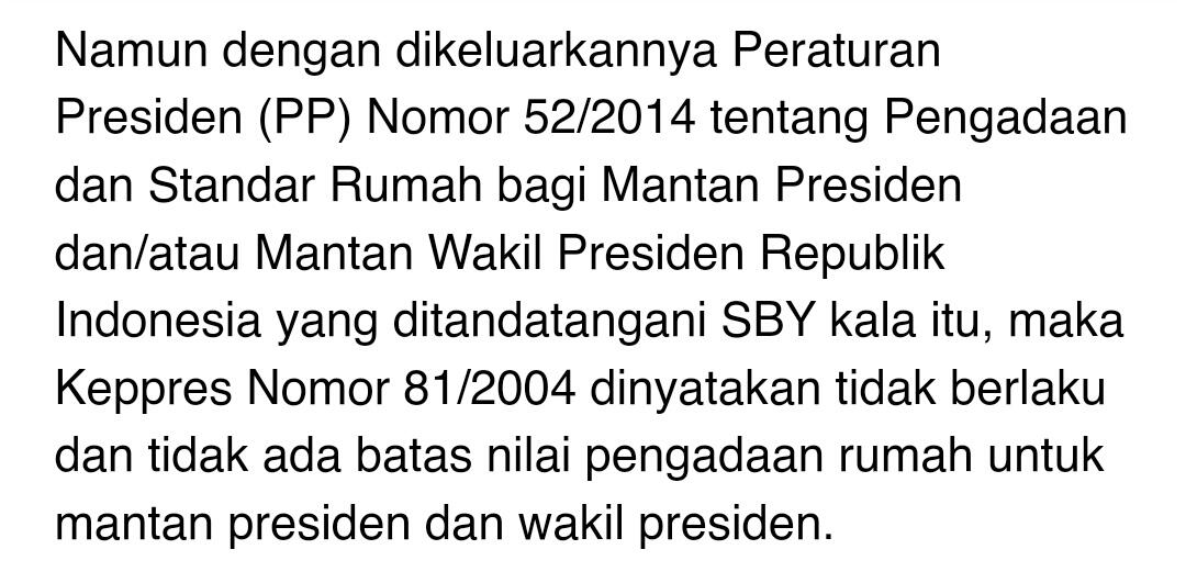 Aturan Baru! Rumah Eks Presiden &amp; Wapres Makin Kecil