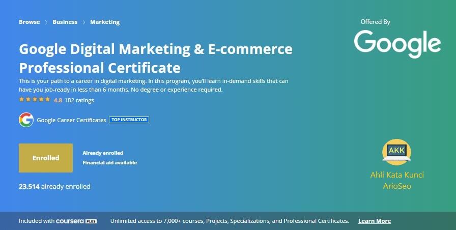 Belajar SEO Dan SEM Dari Google Sekaligus Sertifikasi Resmi