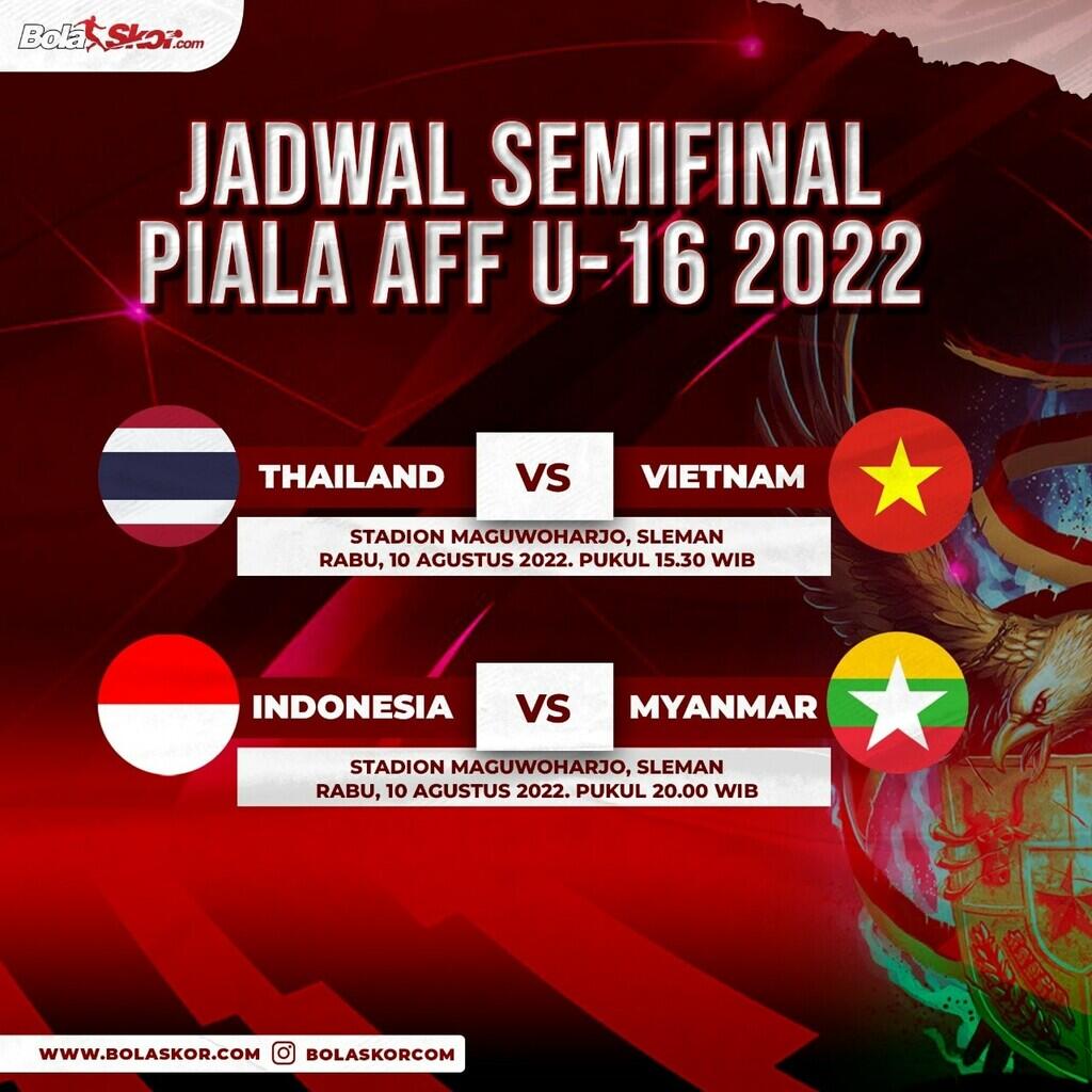 Jadwal Siaran Langsung Semifinal Piala AFF U-16 2022: Indonesia Vs Myanmar