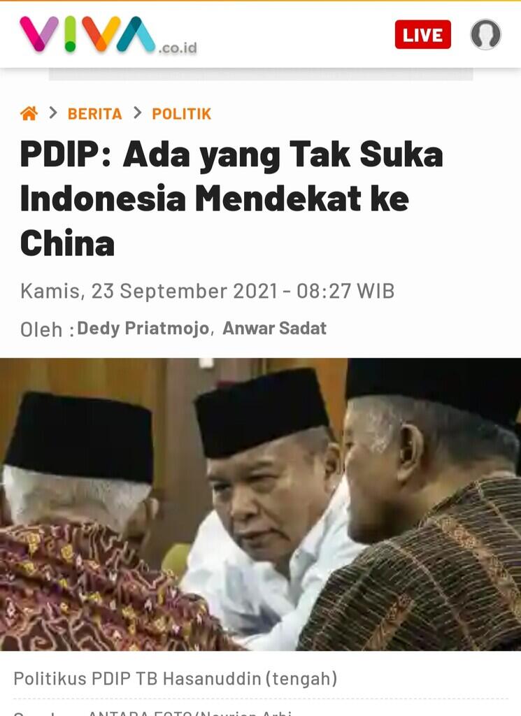 PDI-P SESALKAN BANYAK WARGA INDONESIA MENOLAK DEKAT CINA