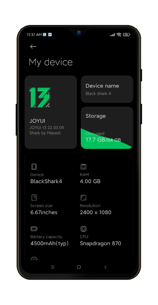 Rom Joy UI 13 Blackshark 4 Di Porting Untuk Redmi Note 8