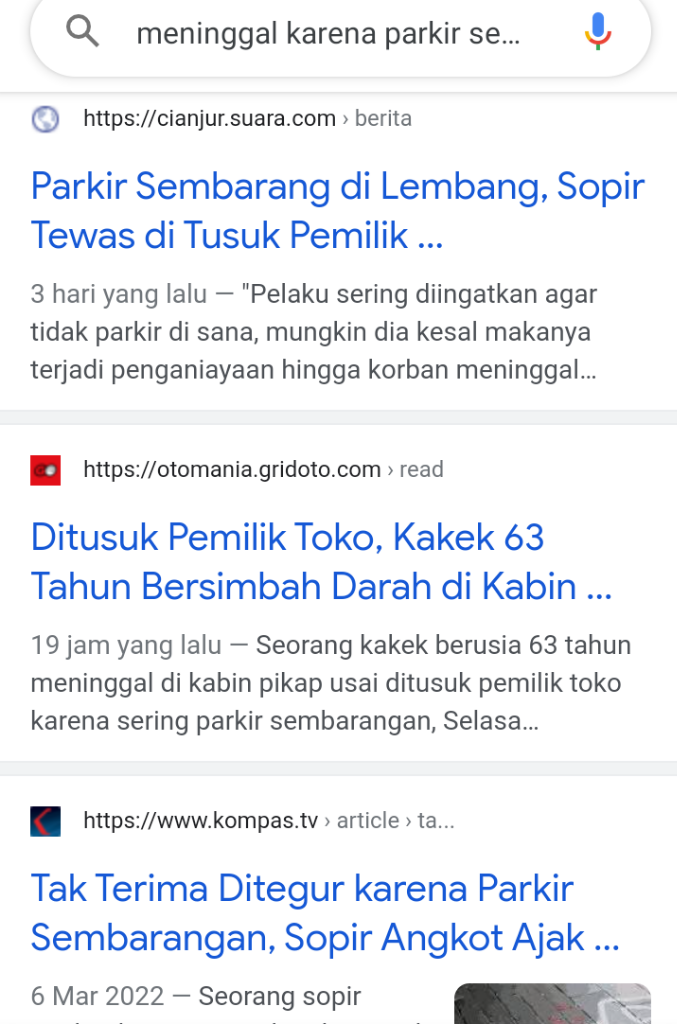 Lagi! Parkir Sembarangan Membawa Bencana, Mantan TNI Harus Merenggang Nyawa