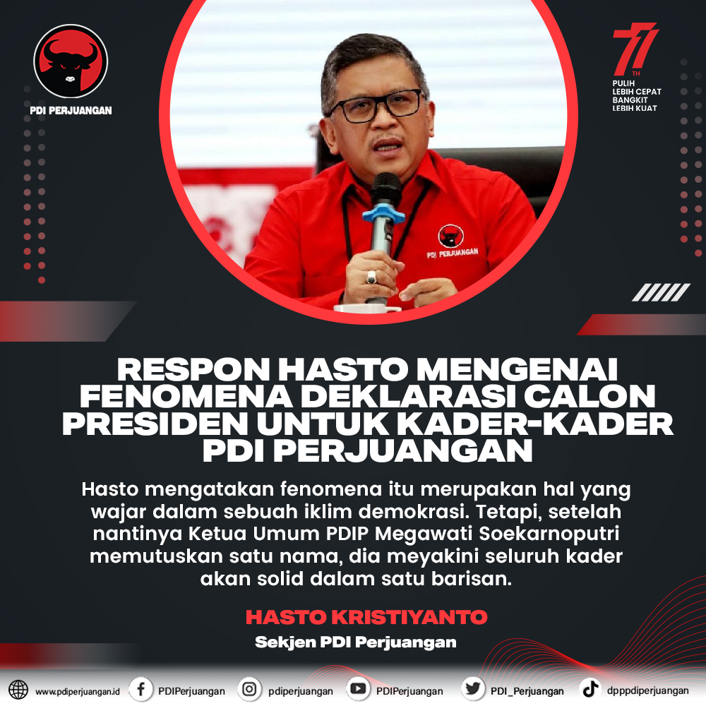 Belum Deklarasi Capres, Hasto Klaim PDIP Tak Takut Terbelah