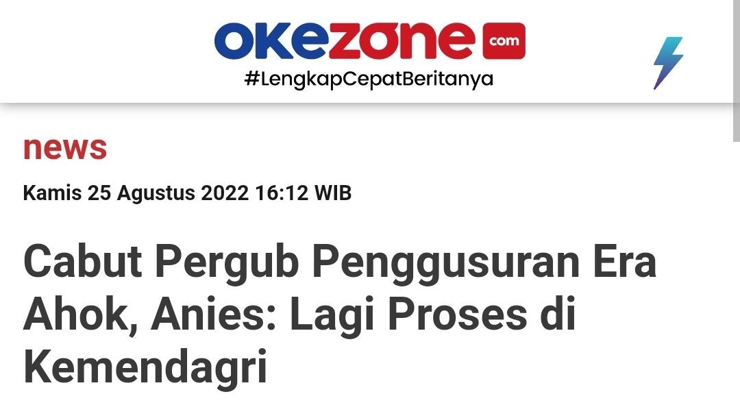 Kemendagri Blm Terima Pengajuan Pencabutan Pergub Penggusuran, Anies: Harusnya Sudah