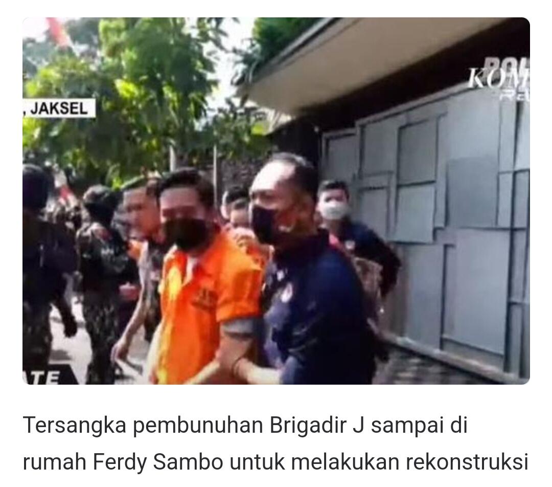 Rekonstruksi Pembunuhan Brigadir J Digelar di 3 Tempat, Bakal Ada 78 Reka Adegan dari