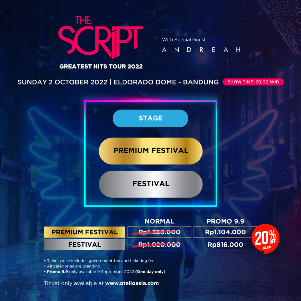 Spesial Promo Tiket Konser The Script Greatest HIts Tour di Eldorado Dome Bandung!