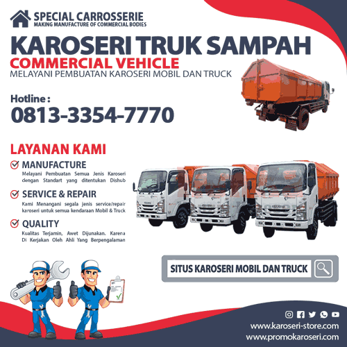Karoseri Arm Roll - Truk Angkutan Sampah || Distributor, Agen, Supplier Karoseri