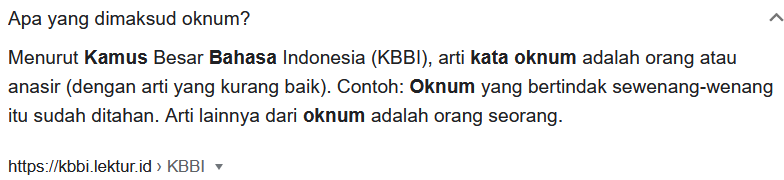 &quot;OKNUM&quot; adalah CHEAT sebuah Instansi untuk lepas tanggung jawab