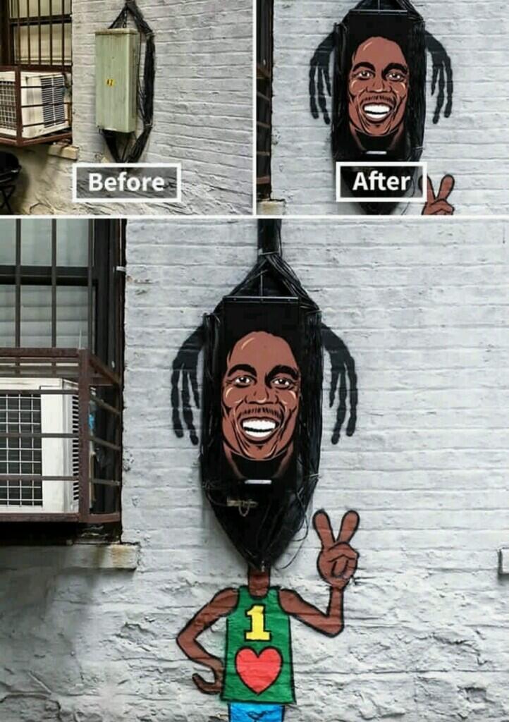 Keren Abis! Street Art Jalanan yang Digambar Pada Benda-Benda Tak Terduga
