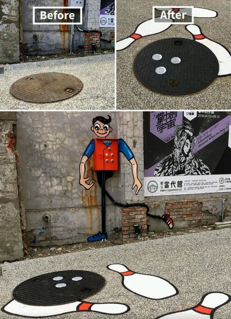 Keren Abis! Street Art Jalanan yang Digambar Pada Benda-Benda Tak Terduga
