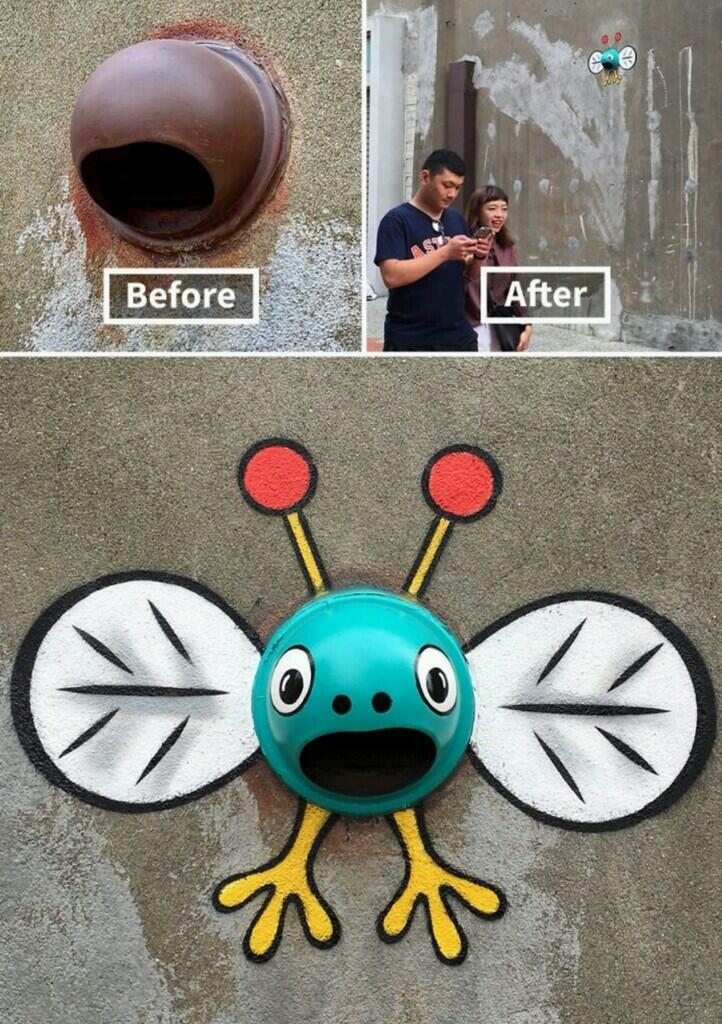 Keren Abis! Street Art Jalanan yang Digambar Pada Benda-Benda Tak Terduga