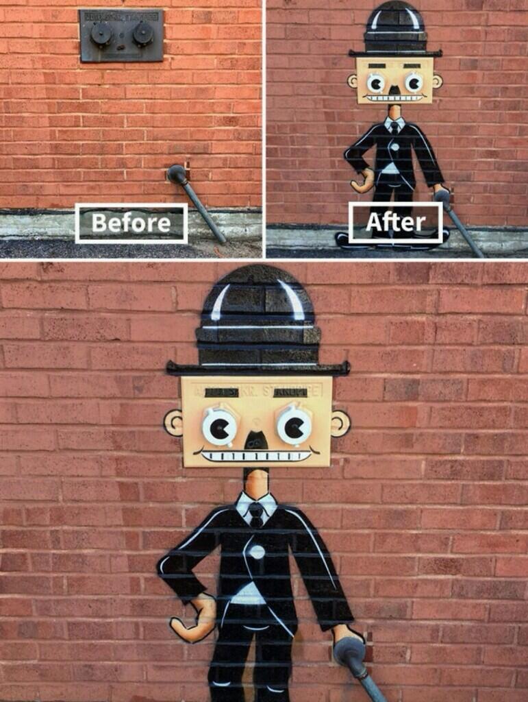 Keren Abis! Street Art Jalanan yang Digambar Pada Benda-Benda Tak Terduga