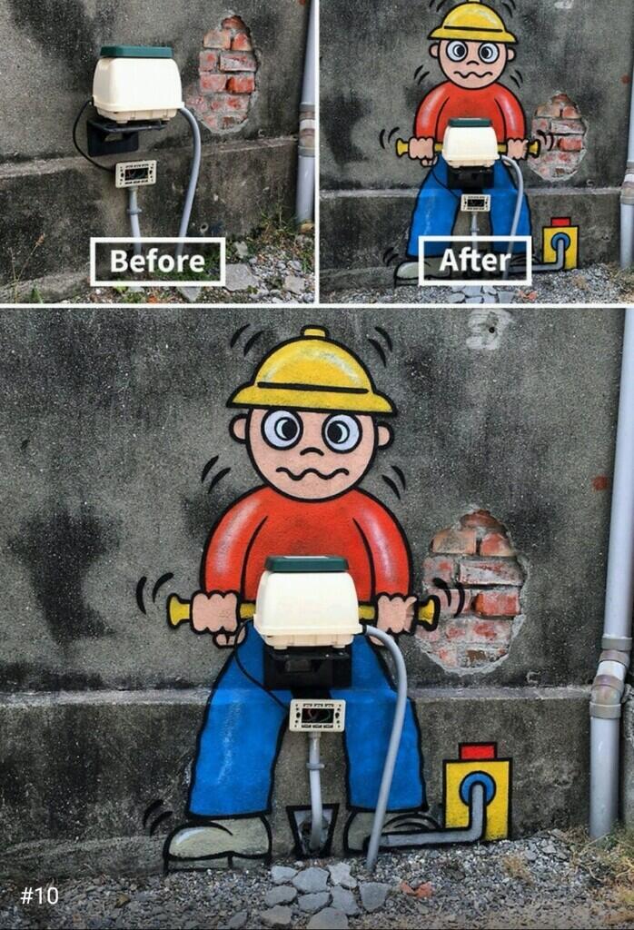 Keren Abis! Street Art Jalanan yang Digambar Pada Benda-Benda Tak Terduga