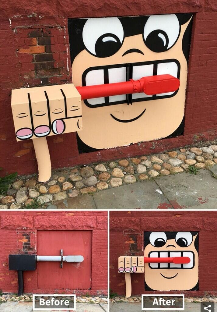 Keren Abis! Street Art Jalanan yang Digambar Pada Benda-Benda Tak Terduga