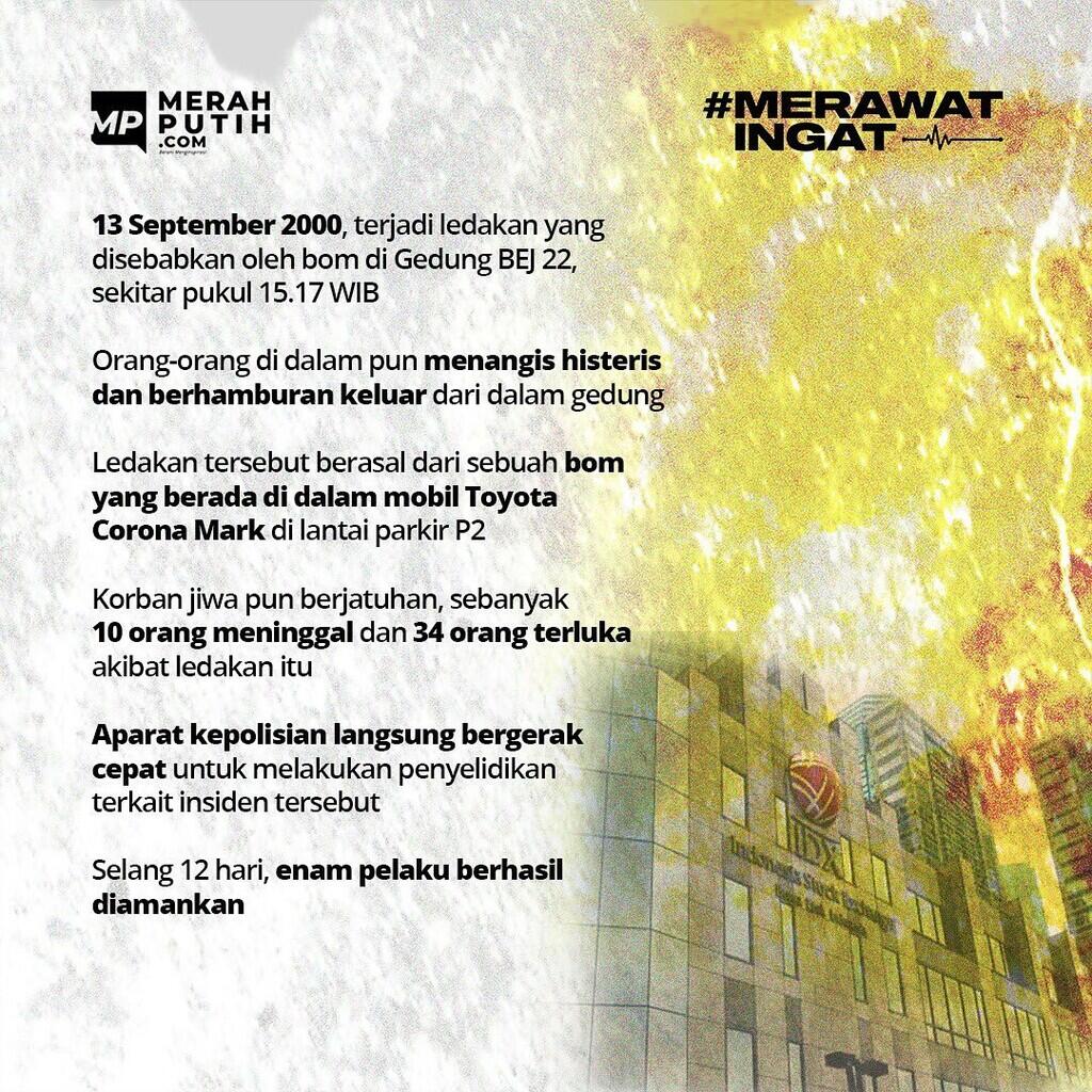 Tragedi Bom di Gedung BEJ 22 Tahun yang Lalu