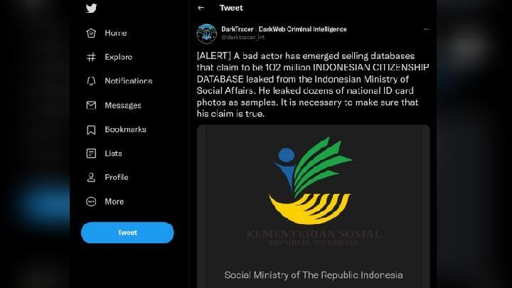 Hacker Mengaku Bobol 102 Juta Data dari Kemensos, Bukan Bjorka?