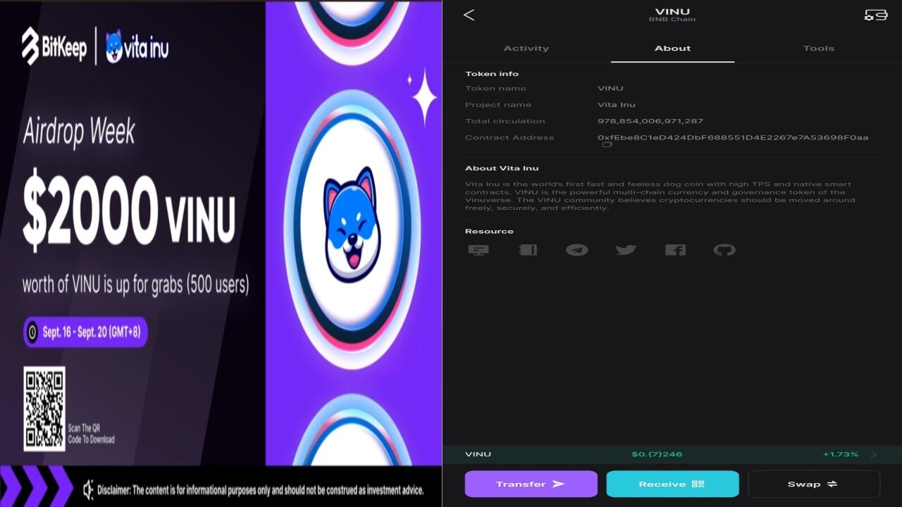 Vita Inu & BitKeep Airdrop (Value $2000)