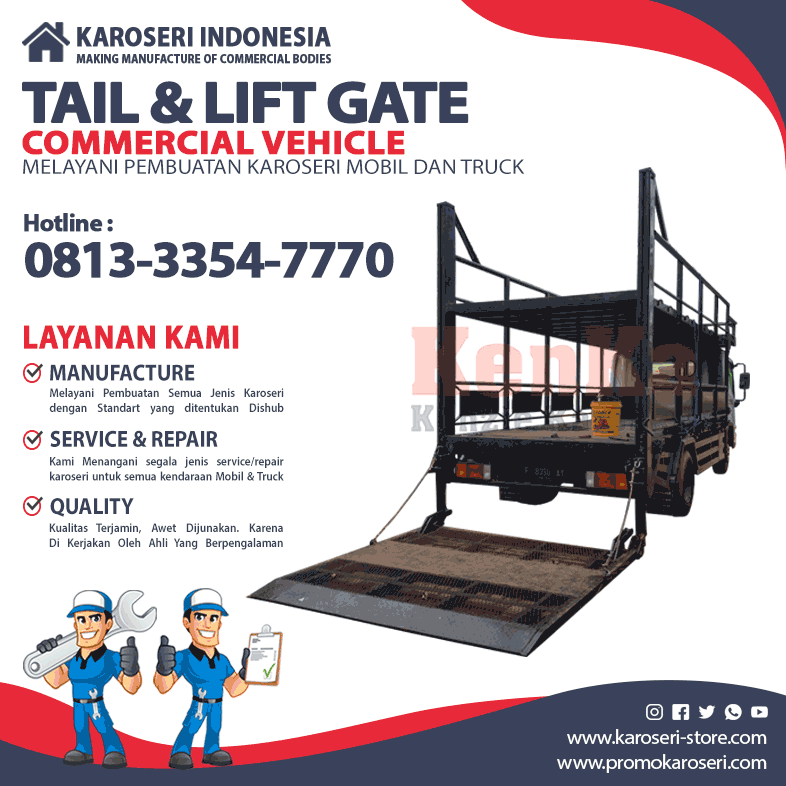 Karoseri Lift Gate || Jasa Pembuatan Karoseri Mobil dan Truk Indonesia