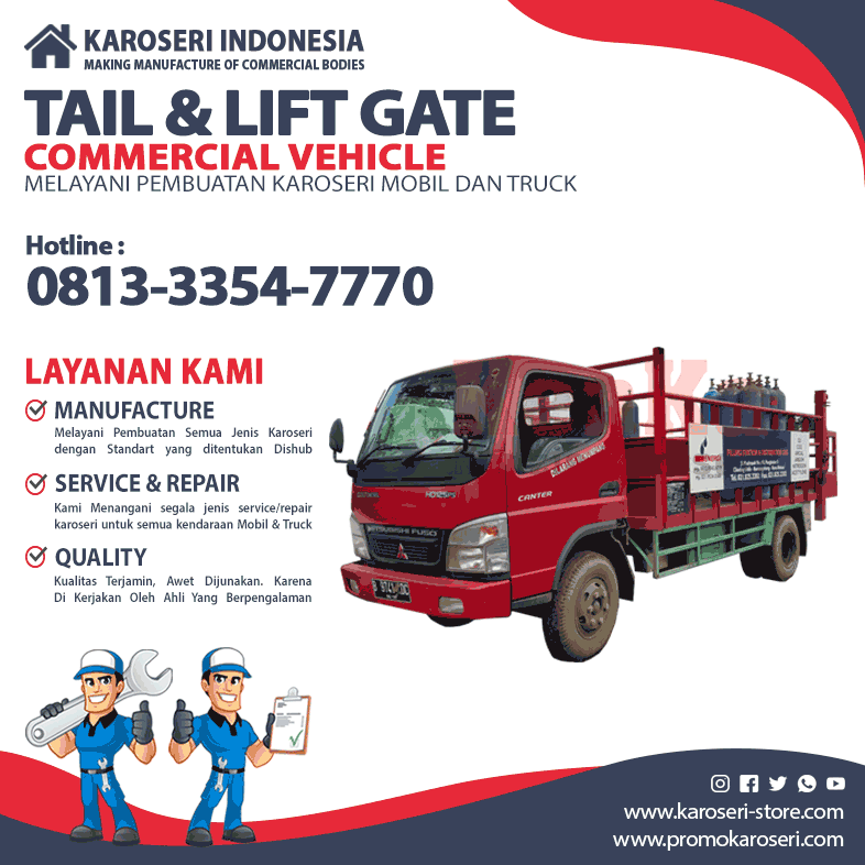 Karoseri Lift Gate || Jasa Pembuatan Karoseri Mobil dan Truk Indonesia