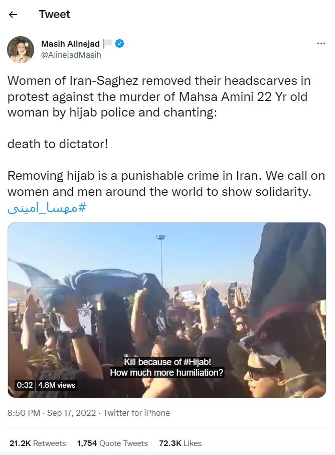 Taking off their hijab: Iranian women’s protest against the headscarves