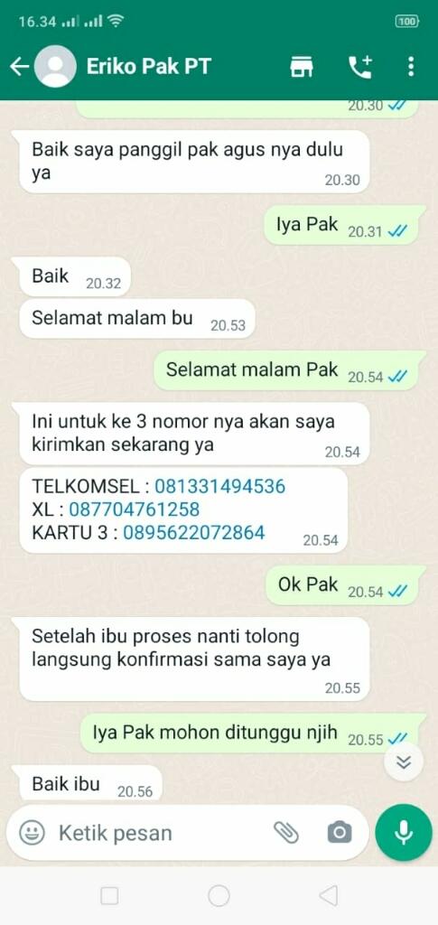 Penipuan Online Dengan Modus Isikan Pulsa Sopir Armada Pengangkut Batu Bara, Ceritaku