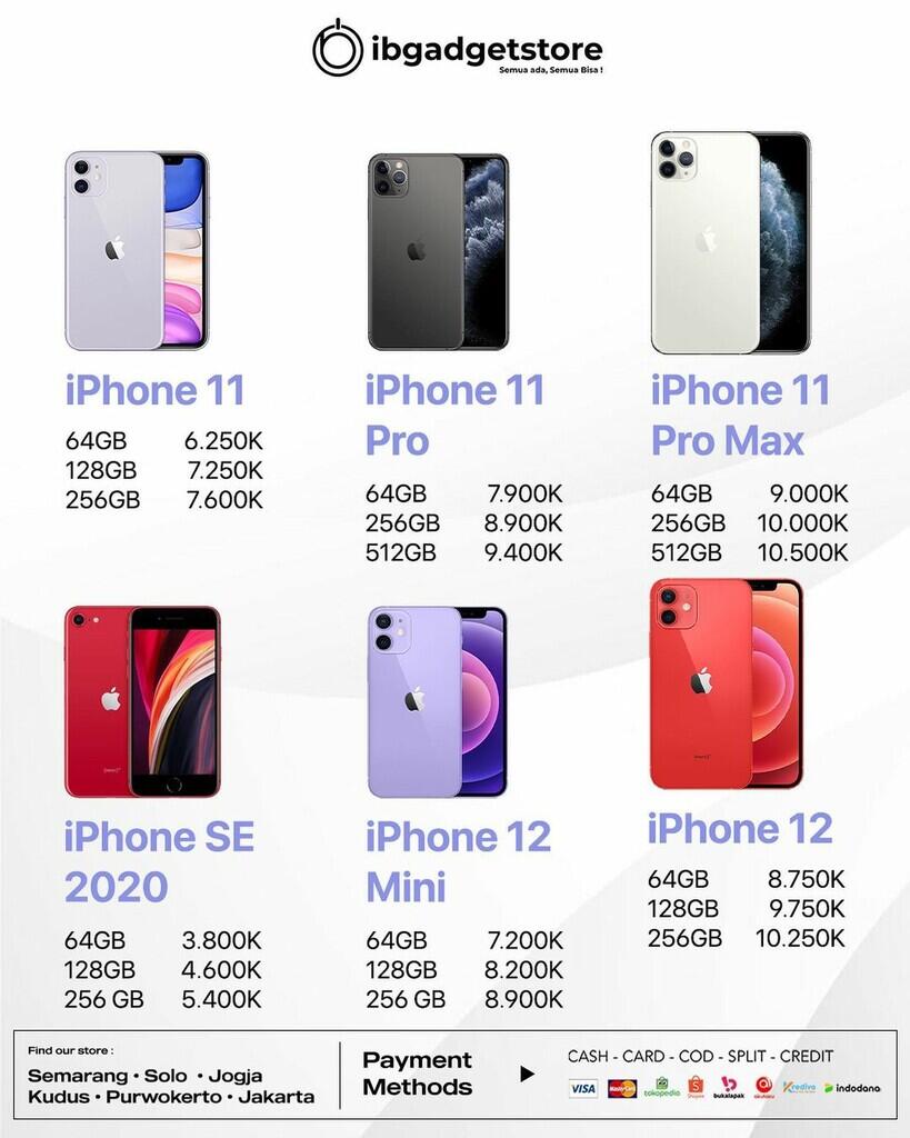 Harga iPhone Semarang 2022 di IBGADGETSTORE