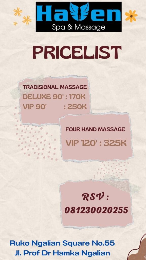 Promo Haven Spa & Massage NGALIYAN