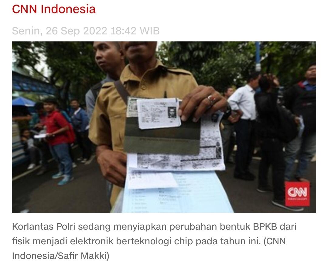 Polisi Ubah BPKB Jadi Elektronik Tahun Ini