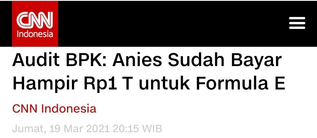 Eks Pimpinan KPK: Anies Mau 'Ditarget' Pasal Berapa di Formula E?