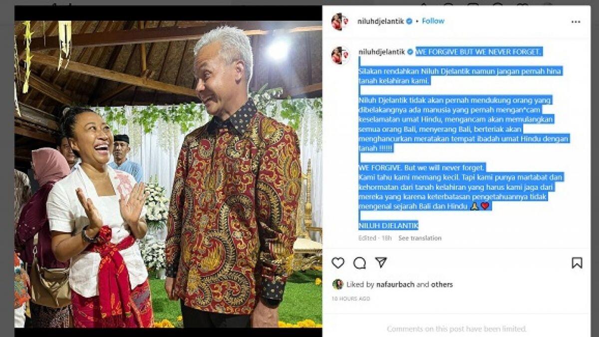 Ni Luh Djelantik Seret Agama Hindu Sambil Pamer Foto Bareng Ganjar Pranowo..